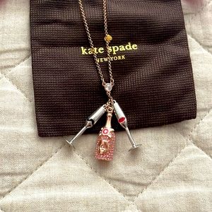 Kate Spade champagne, toast, necklace